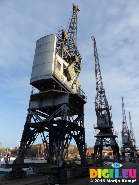 FZ011661 Old cranes by M Shed, Bristol Floating Harbour